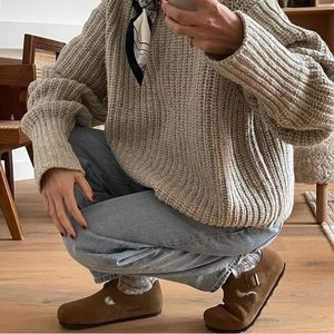 Chunky Lowe Pullover in Marled Oat